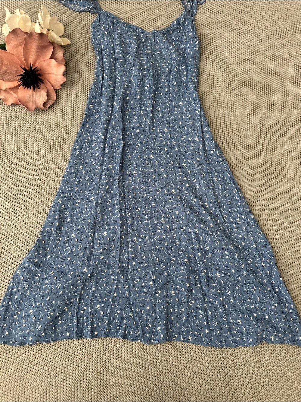 Reformation Baxley Dress in Blue Eve Size 10 - Picture 4 of 15